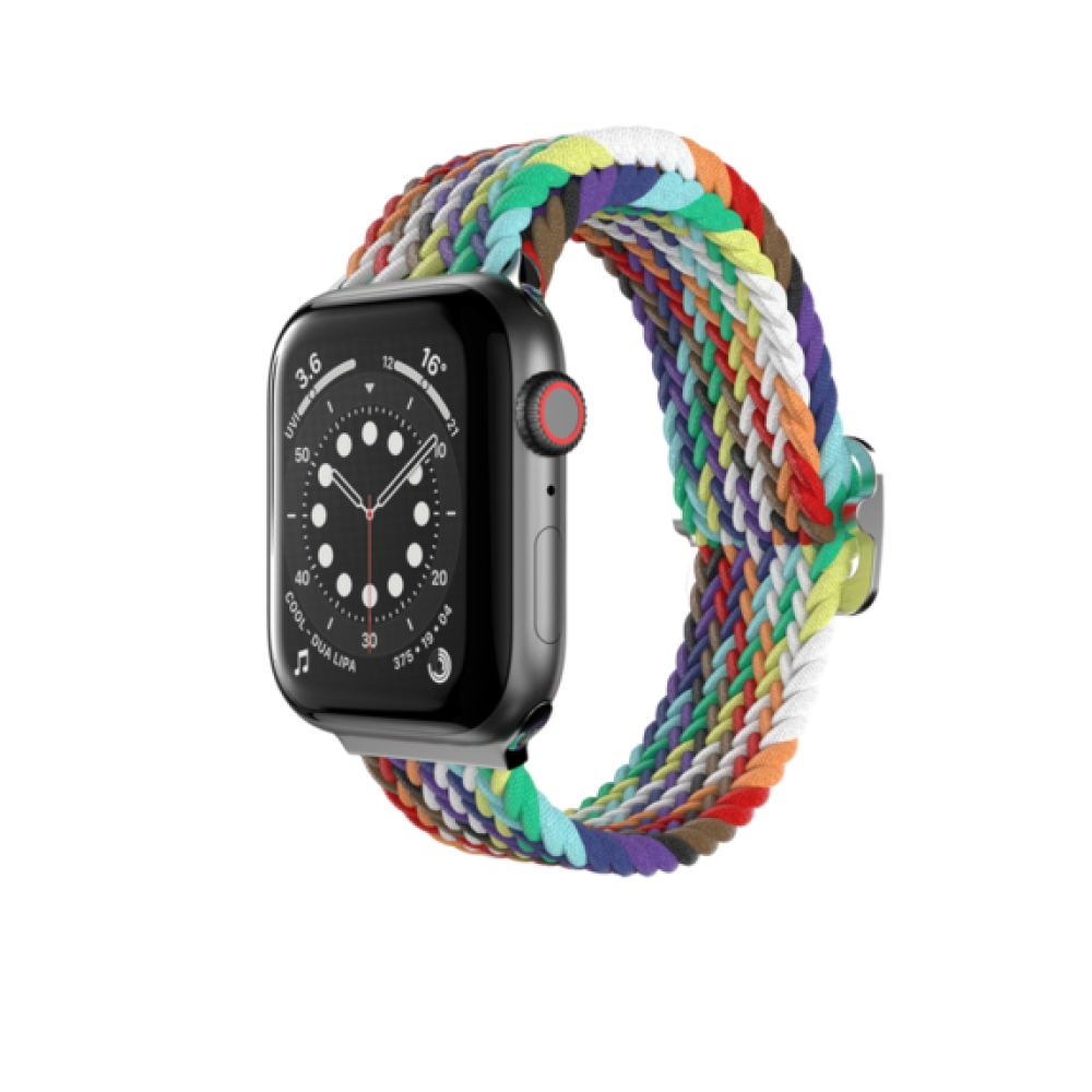 Ремешок нейлоновый SwitchEasy Candy для Apple Watch 7 45mm, 1-6, SE 42/44mm. Цвет: радуга