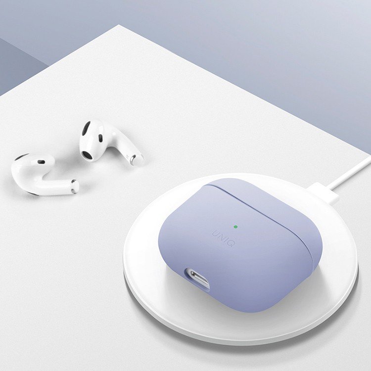 Чехол UNIQ Lino для AirPods 3, силикон. Цвет: лаванда