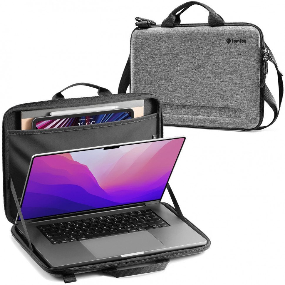 Сумка Tomtoc FancyCase Laptop Shoulder Bag A25 для ноутбуков 13". Цвет: серый