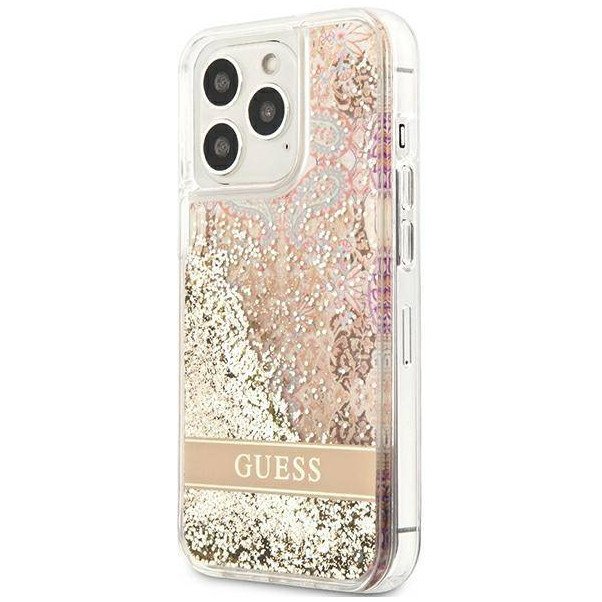 Чехол Guess для iPhone 13 Liquid Glitter Paisley Hard. Цвет: синий