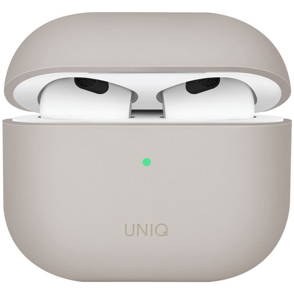 Чехол UNIQ Lino для AirPods 3, силикон. Цвет: бежевый