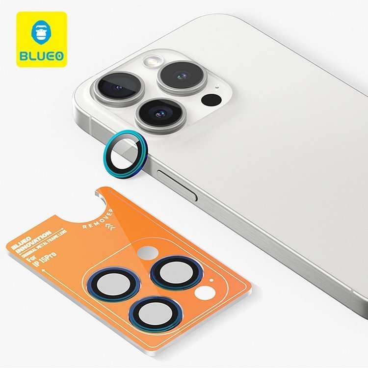 Защитное стекло BlueO Camera lens Armor metal для камеры iPhone 15 Pro Max (3 шт.). Цвет: разноцвет.