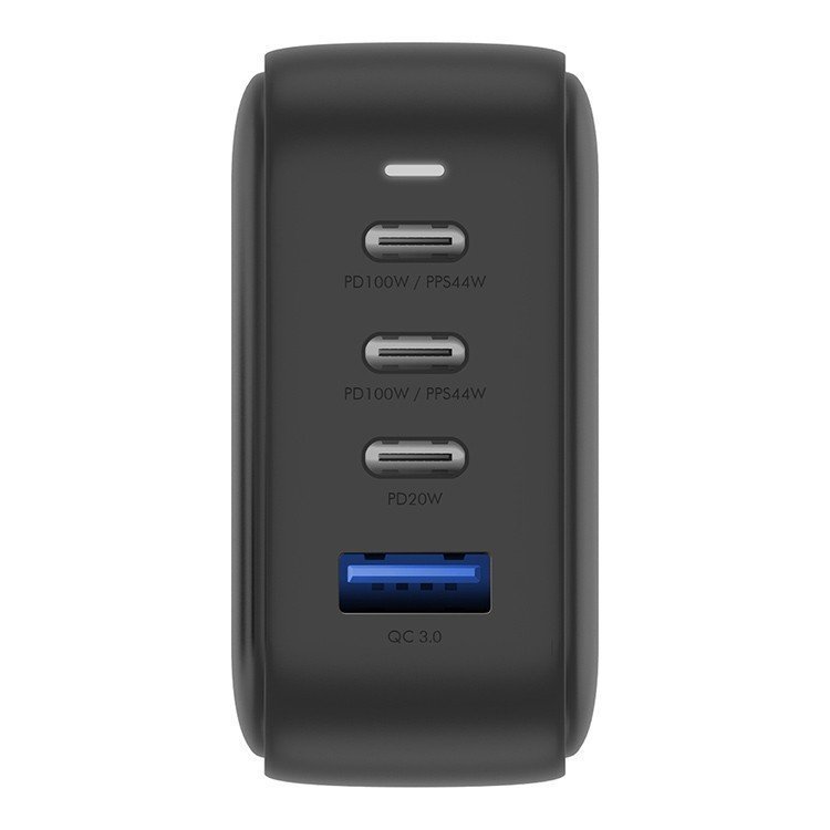 Адаптер питания EnergEA Travelite Gan100 3USB-C/1USB-A, PD/PPS/QC3.0, 100W. Цвет: чёрный