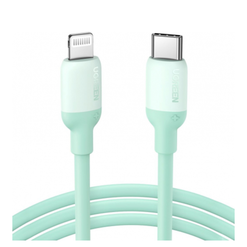 Кабель UGREEN US387 Type-C - Lightning MFI, Silicon Cable, 1 м. Цвет: зелёный