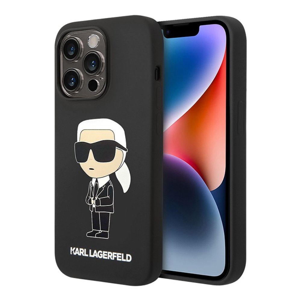 Чехол Lagerfeld Liquid silicone NFT Karl Ikonik для iPhone 15 Pro. Цвет: чёрный