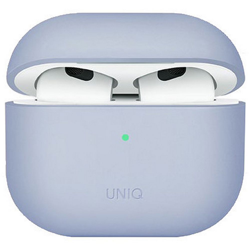 Чехол UNIQ Lino для Airpods 3, силикон. Цвет: синий