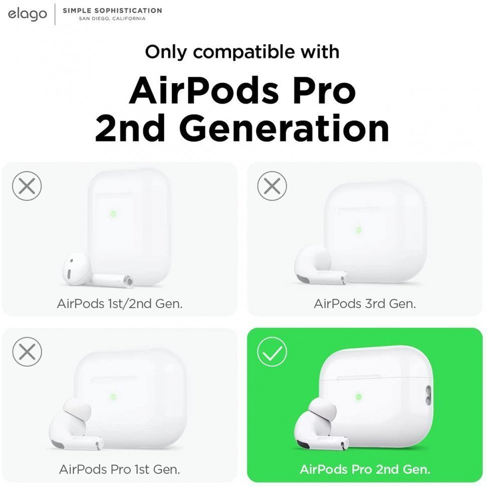 Чехол Elago Silicone Hang Case для AirPods Pro 2. Цвет: лавандовый