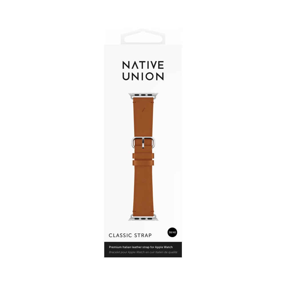 Ремешок кожаный Native Union для Apple Watch 38/40/41мм. Цвет: коричневый