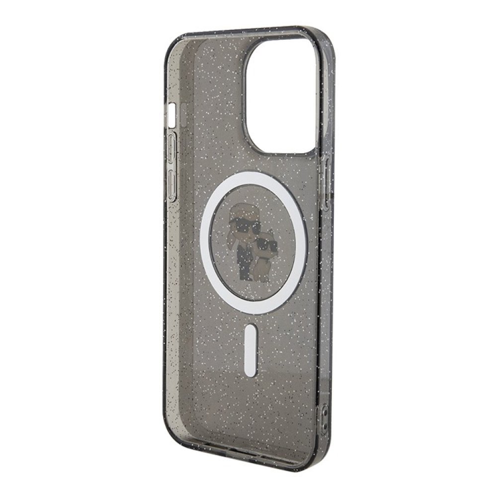 Чехол Lagerfeld PC/TPU NFT Karl & Choupette Glitter для iPhone 15 Pro Max (Magsafe).Цвет: черный