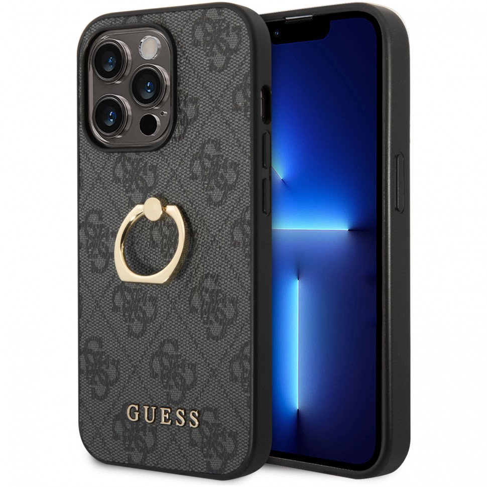 Чехол Guess для iPhone 14 Pro Max PU 4G Big metal logo Hard. Цвет: серый