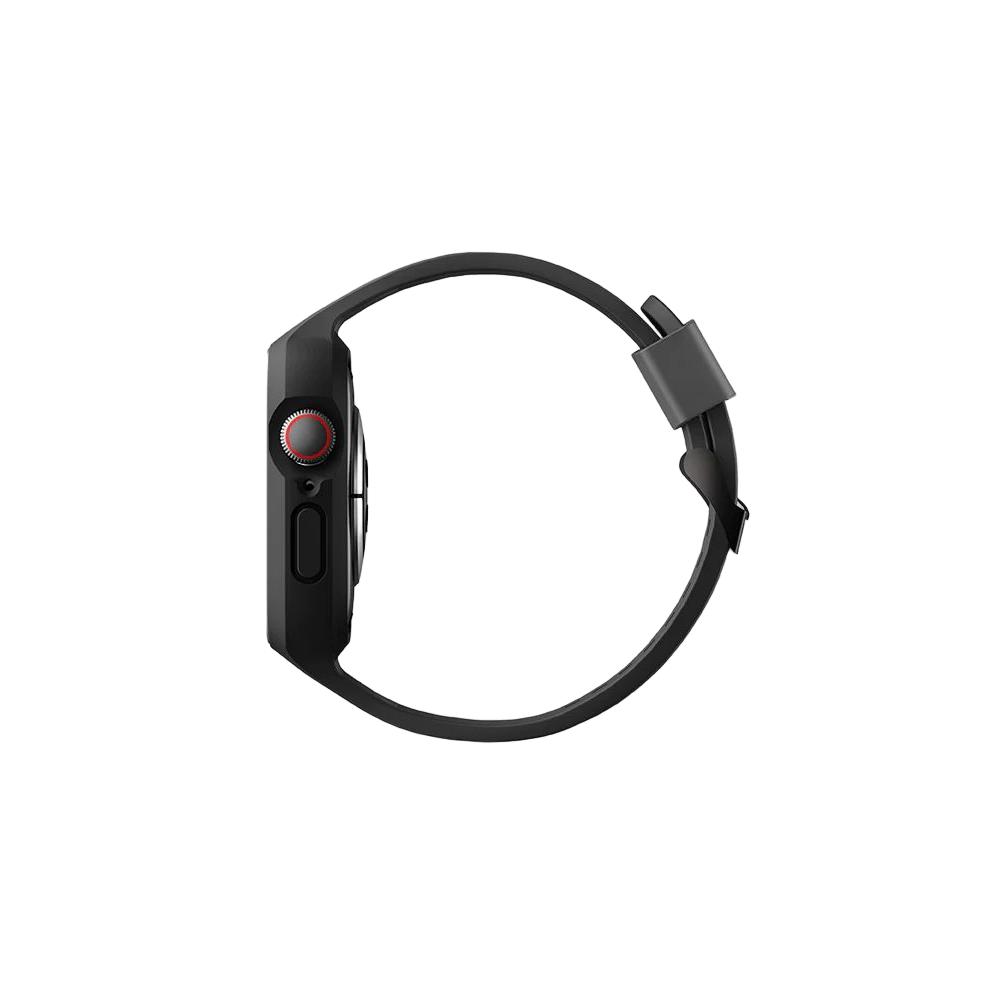 Ремешок силиконовый с чехлом Uniq Monos для Apple Watch 44мм/42мм. Цвет: чёрный