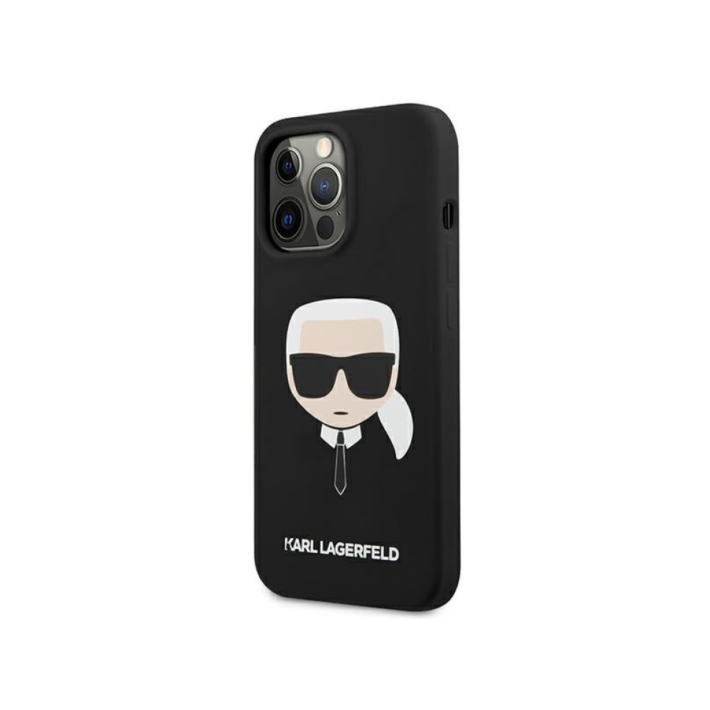 Чехол Lagerfeld для iPhone 13 Pro Liquid silicone Karl's Head. Цвет: чёрный