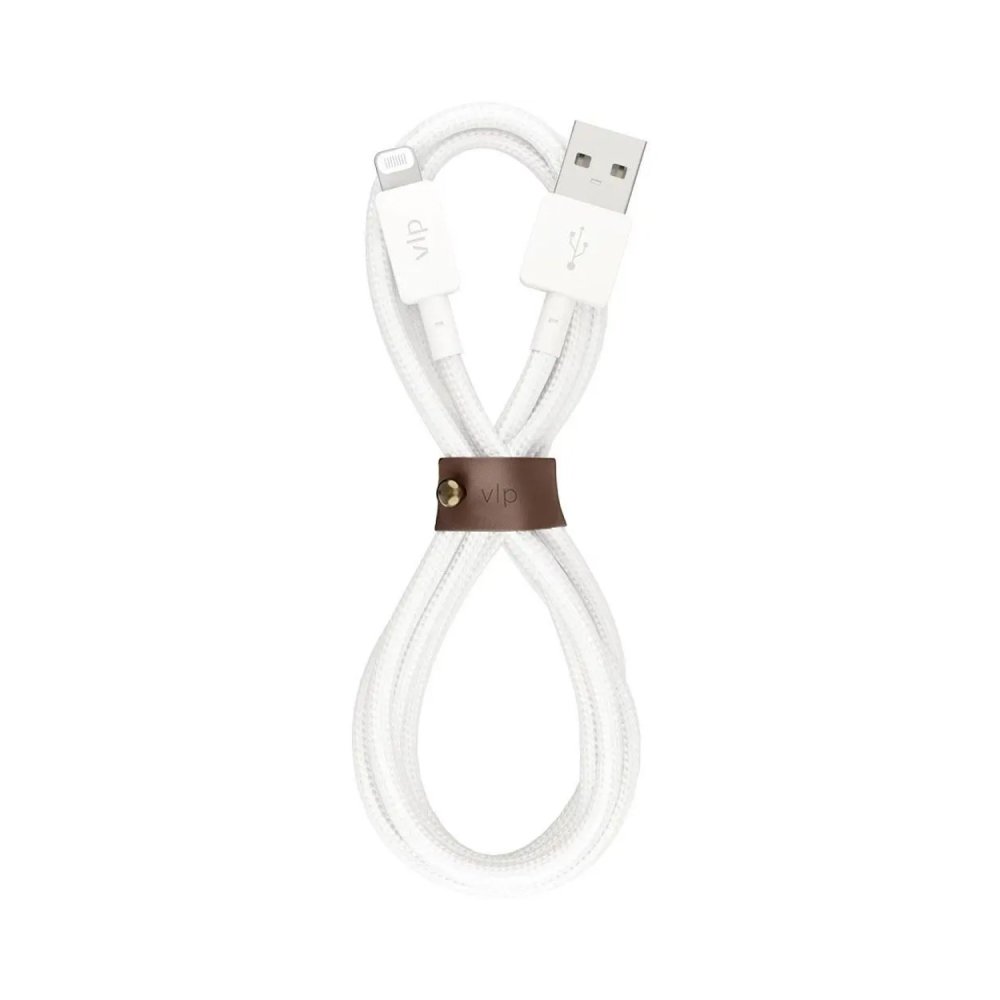 Кабель VLP Nylon Cable MFI Lightning — USB-A, 1.2 м. Цвет: белый