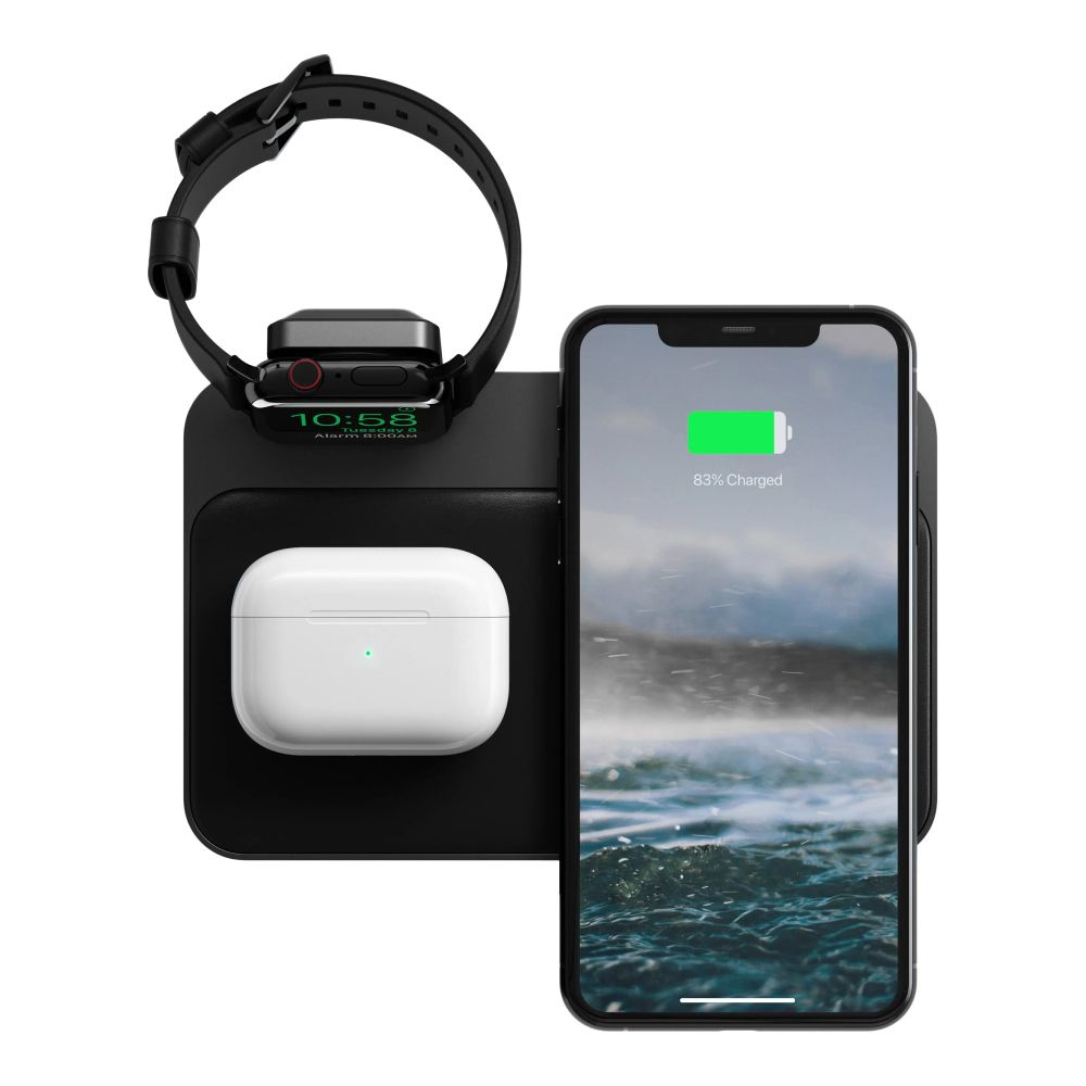 Беспроводное зарядное устройство Nomad Base Station 3 в 1 Apple Watch Edition V2. Цвет: чёрный