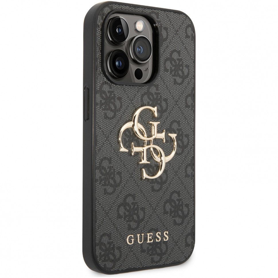 Чехол Guess для iPhone 14 Pro PU 4G Big metal logo Hard. Цвет: серый