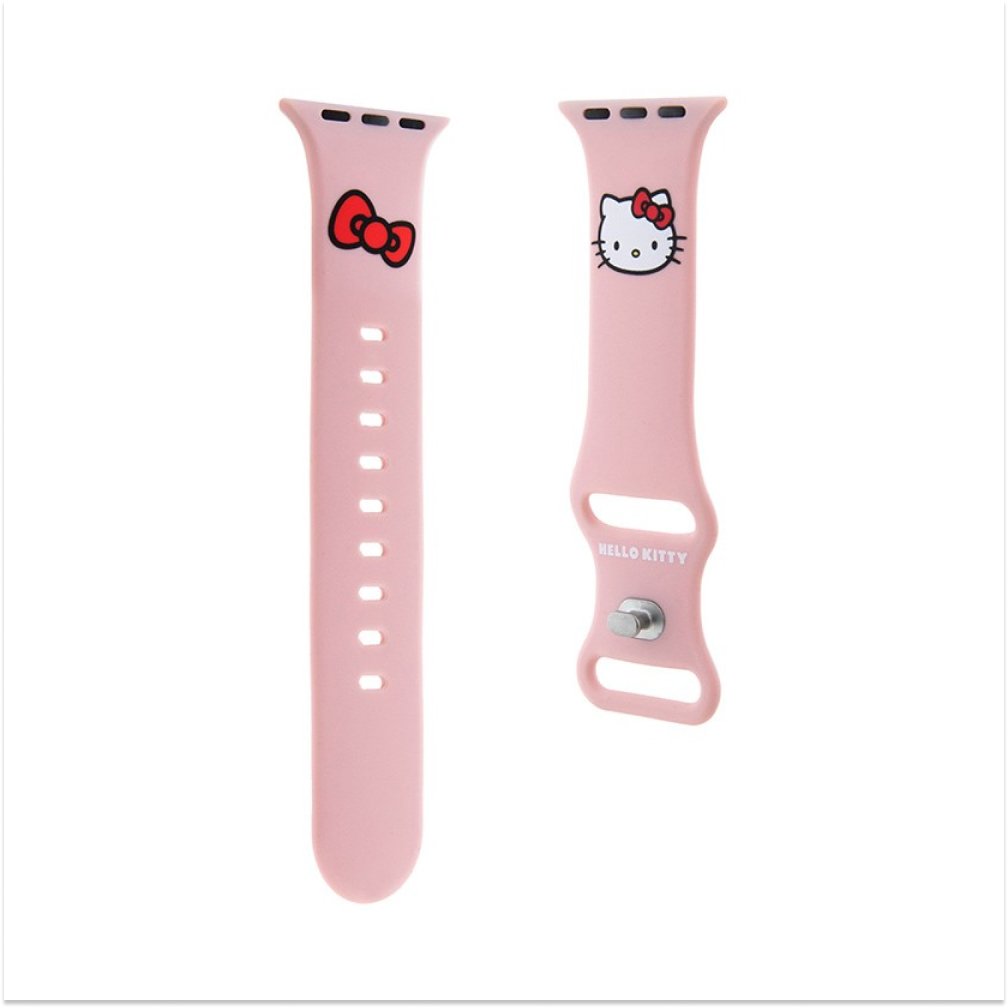 Ремешок силиконовый Hello Kitty Liquid silicon Kitty Head для Apple Watch 38мм/40мм. Цвет: розовый