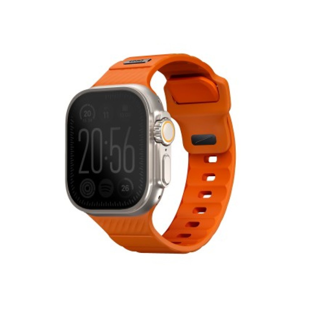 Ремешок силиконовый Uniq Stride FKM для Apple Watch 49мм/45мм/44мм/42мм. Цвет: оранжевый