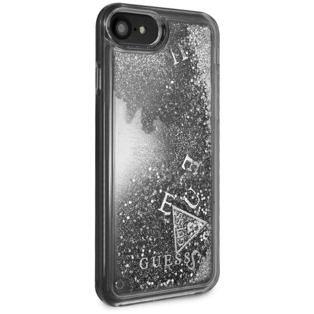 Чехол Guess для iPhone SE2/8/7 Glitter Hard. Цвет: серебристый