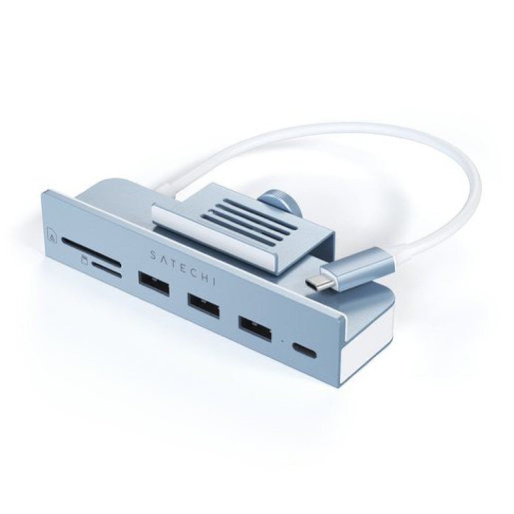 USB-хаб Satechi Aluminum USB-C Clamp Hub для 24" iMac. Цвет: синий