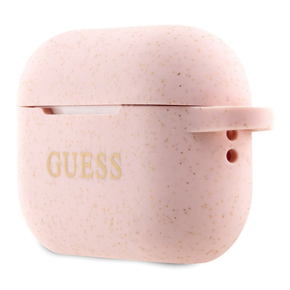 Чехол Guess Silicone with ring для AirPods Pro 2. Цвет: розовый