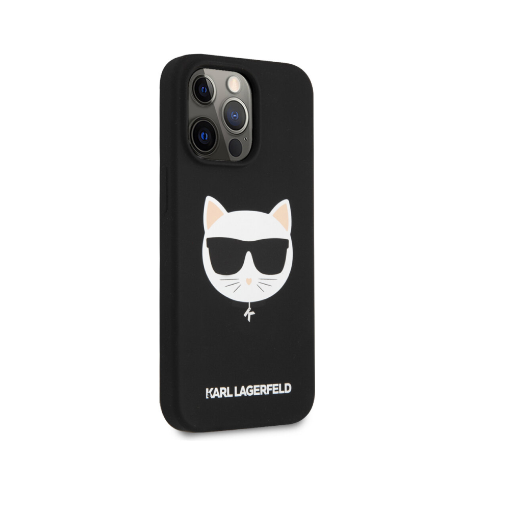 Чехол Lagerfeld для iPhone 13 Pro Liquid silicone Choupette Hard. Цвет: чёрный