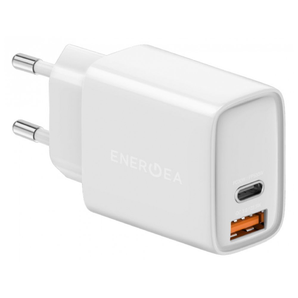 Адаптер питания EnergEA Ampcharge PS33 USB-C, USB-A QC 3.0, 33W Gunmetal