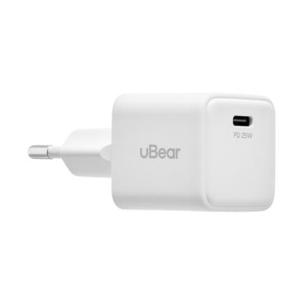 Адаптер питания uBear Wall charger Bridge Type-C 25W + кабель USB-C - USB-C. Цвет: белый