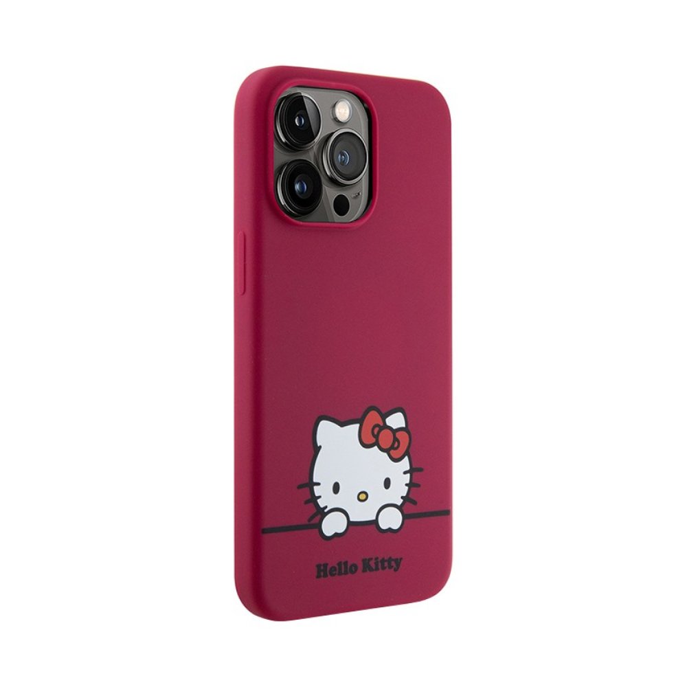 Чехол Hello Kitty Liquid Silicone Dreaming Kitty для iPhone 15 Pro Max. Цвет: красный