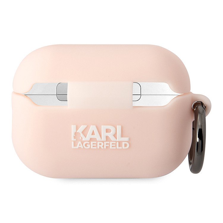 Чехол Lagerfeld NFT 3D Choupette для Airpods Pro 2 силиконовый с кольцом. Цвет: розовый