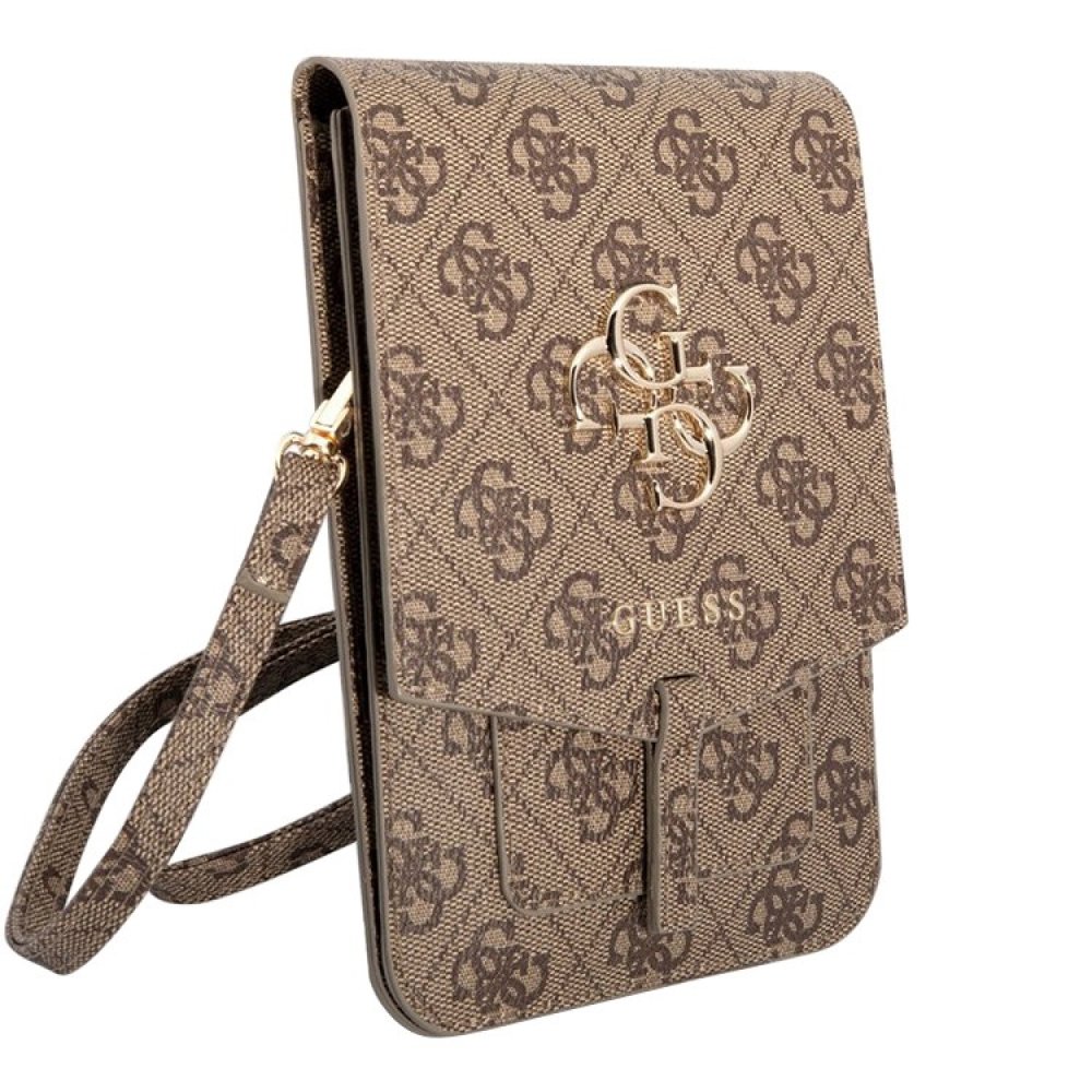 Сумка Guess Wallet Bag 4G with Big melal logo для iPhone. Цвет: коричневый