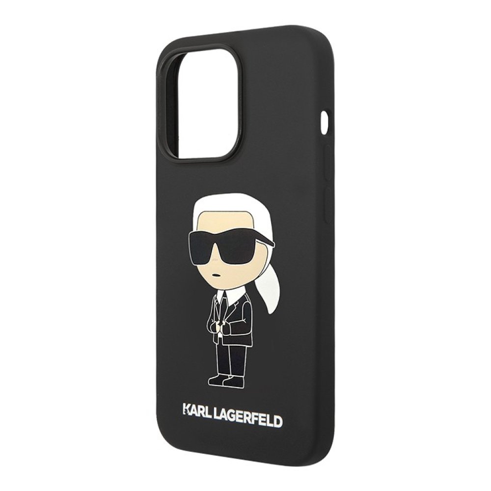 Чехол Lagerfeld Liquid silicone NFT Karl Ikonik для iPhone 15 Pro. Цвет: чёрный