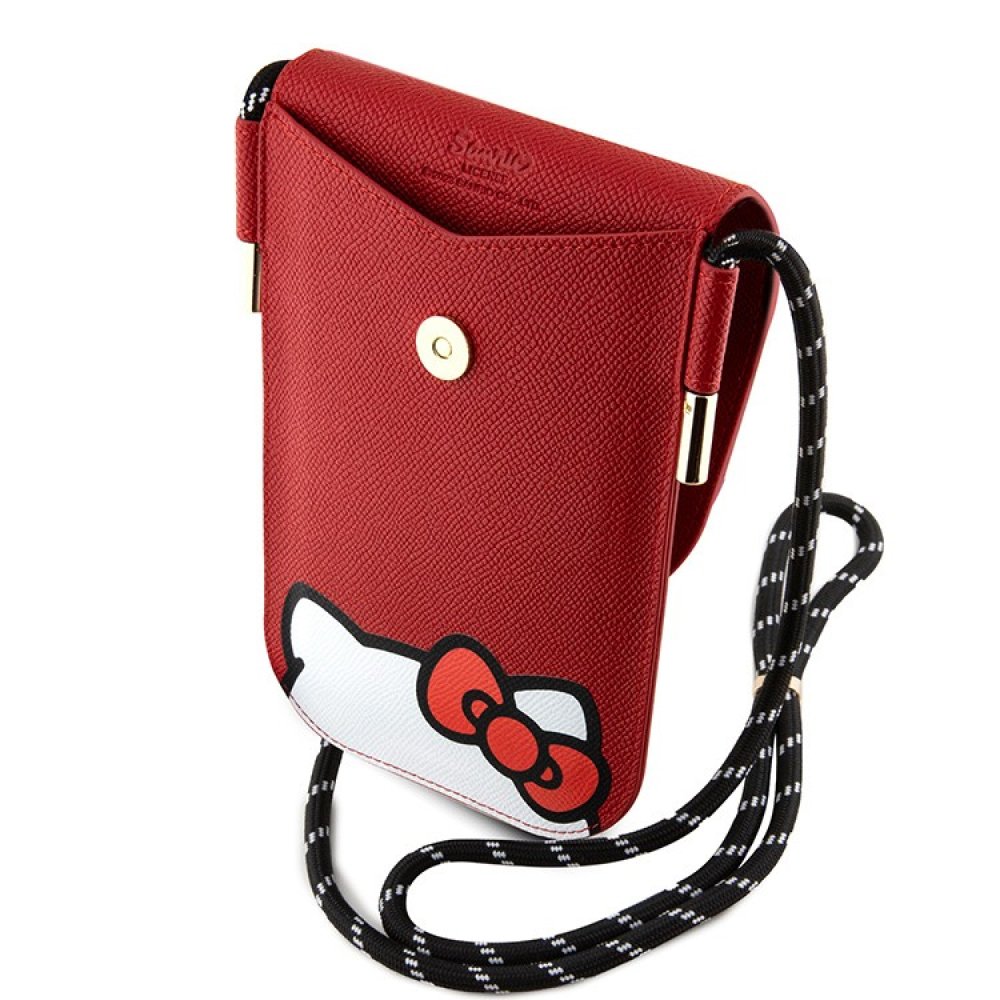 Сумка Hello Kitty Wallet Bag PU Grained leather Hidden Kitty with Cord для iPhone. Цвет: красный