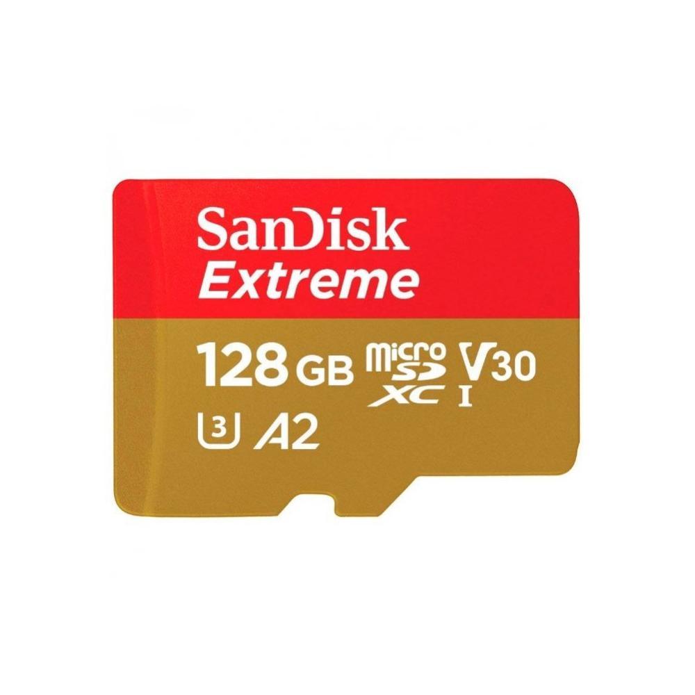 Карта памяти Sandisk Extreme micro SDXC 128GB + SD Adapter 160Mb/s A2 c10 v30 UHS-I U3