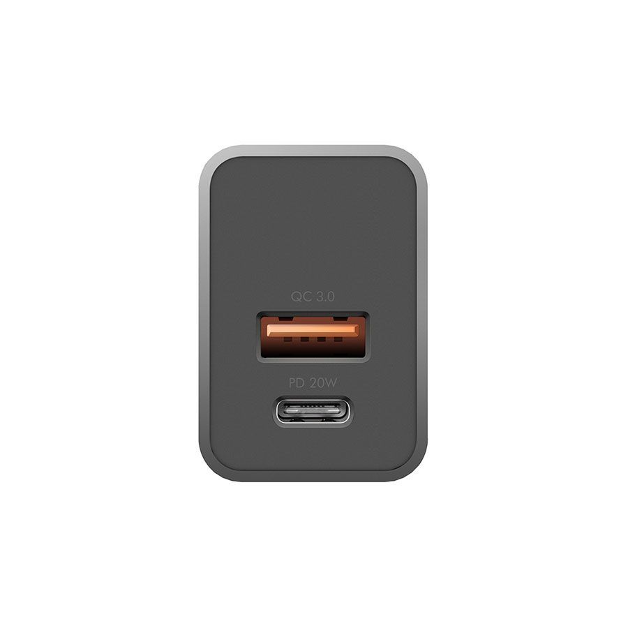 Адаптер питания EnergEA Ampcharge USB-C, USB-A QC 3.0, 20W Gunmetal