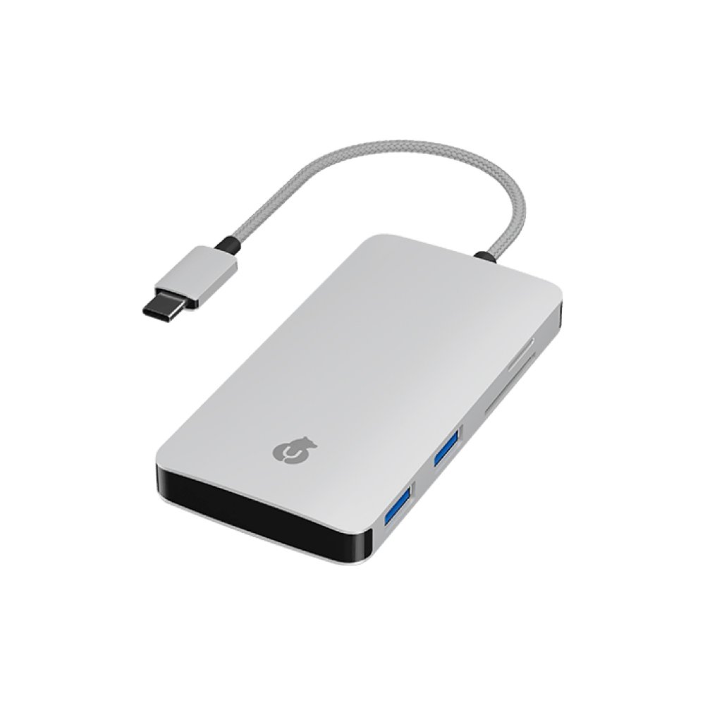 Хаб uBear LINK Hub 7 в 1, 1хUSB-C+PD, 1x4K HDMI, 3xUSB-A, 1xmSDX, 1xSD/MMC. Цвет: серебристый