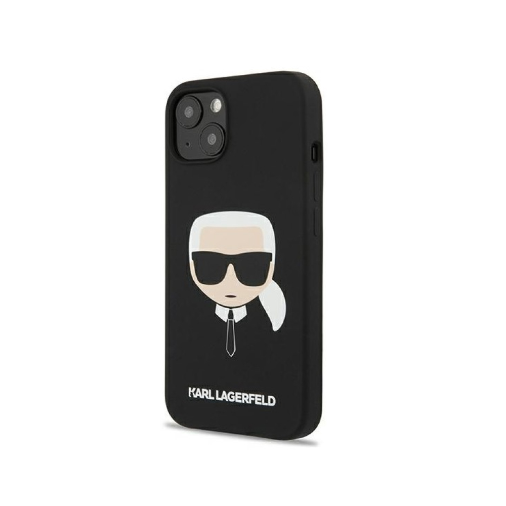 Чехол Lagerfeld для iPhone 13 Liquid silicone Karl's Head Hard. Цвет: чёрный