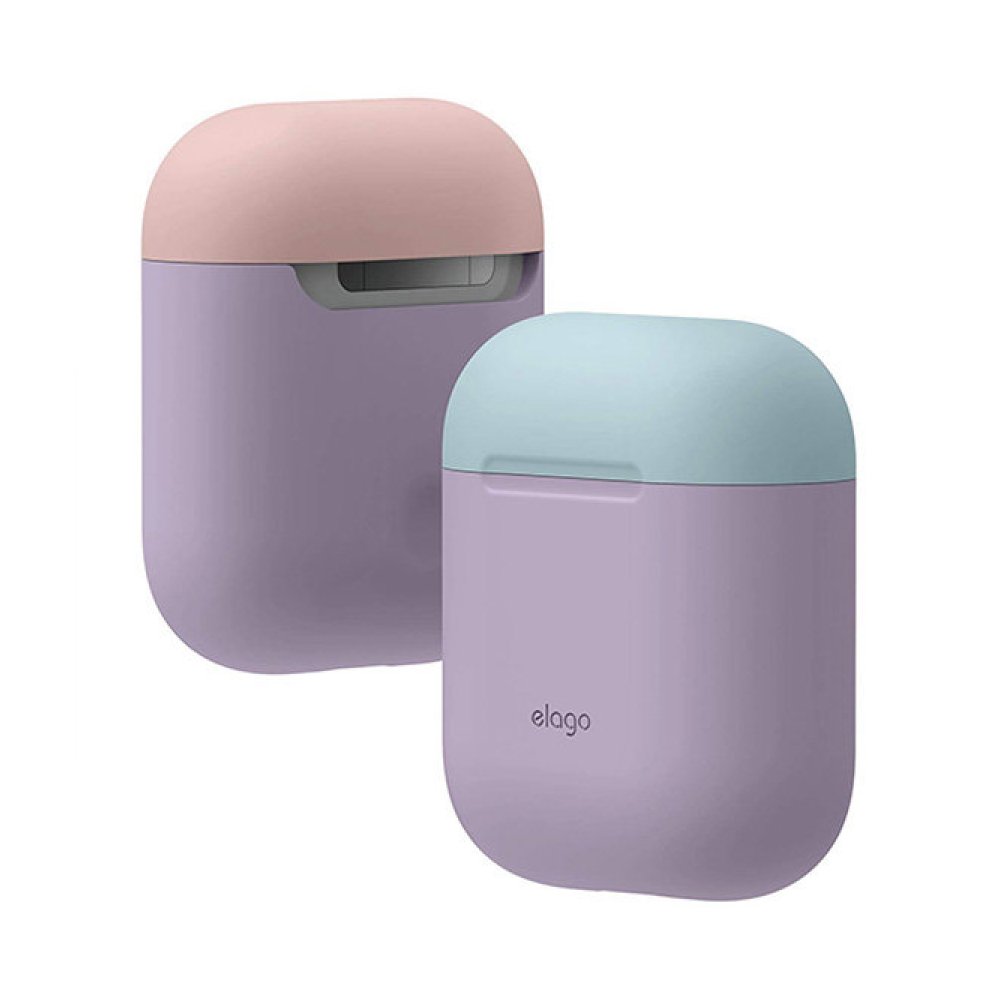 Чехол Elago для AirPods wireless, силикон, DUO Lavender с крышками Pink и Pastel Blue