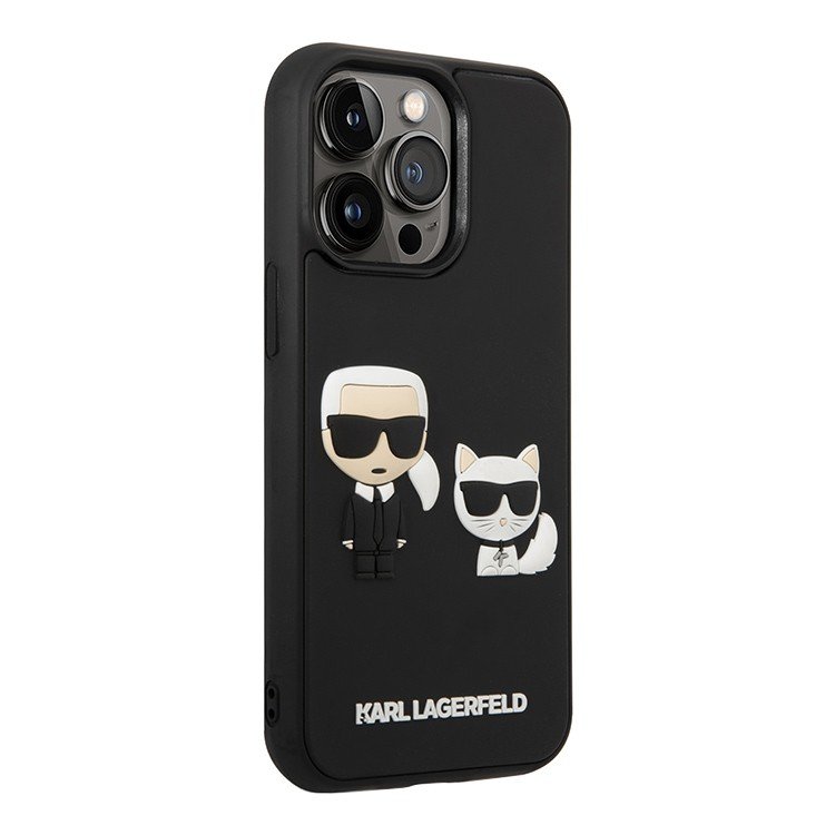 Чехол Lagerfeld для iPhone 14 Pro Max 3D Rubber Karl & Choupette Hard. Цвет: чёрный