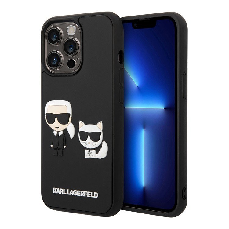 Чехол Lagerfeld для iPhone 14 Pro Max 3D Rubber Karl & Choupette Hard. Цвет: чёрный