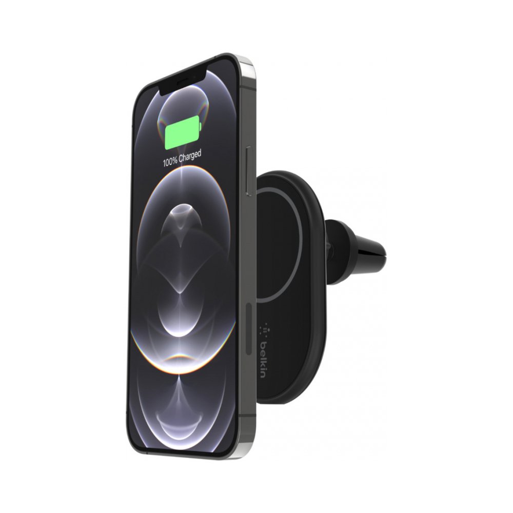 Автомобильный держатель Belkin BoostCharge Wireless Magnetic Car Phone Holder. Цвет: черный