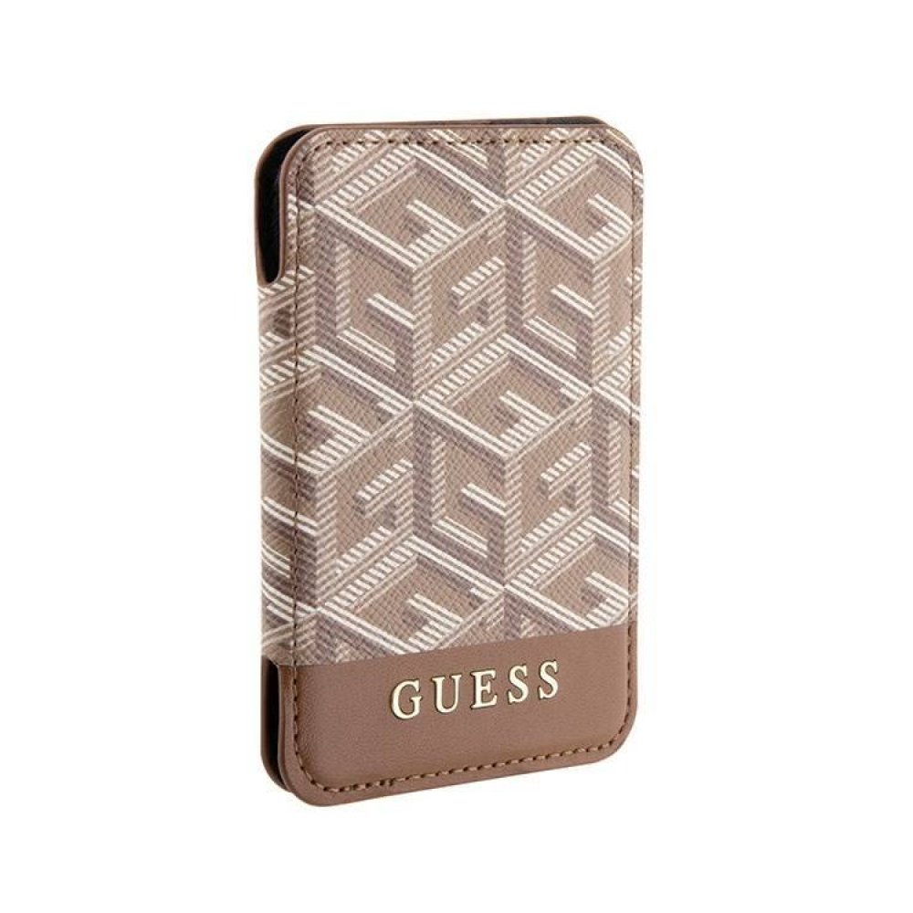 Магнитный бумажник Guess Wallet Cardslot Magsafe G CUBE. Цвет: коричневый