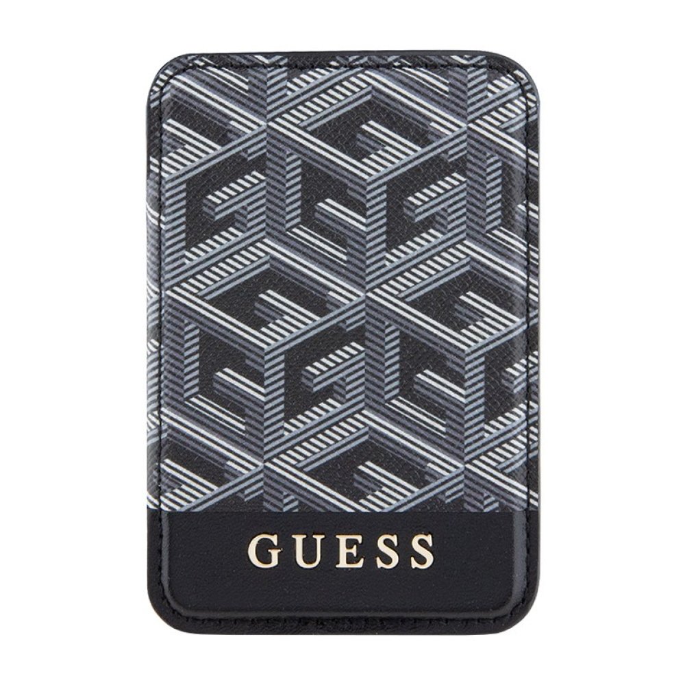 Магнитный бумажник Guess Wallet Cardslot Magsafe PU G CUBE with metal logo. Цвет: чёрный