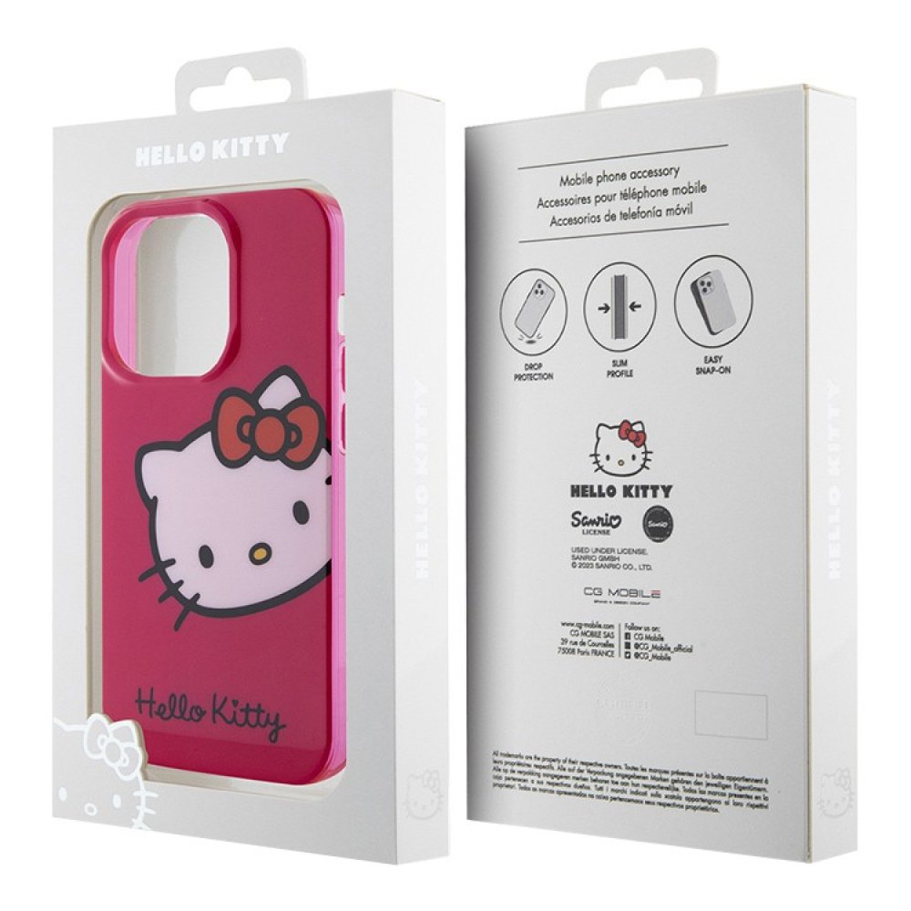 Чехол Hello Kitty PC/TPU Kitty Head Hard для iPhone 15 Pro. Цвет: розовый