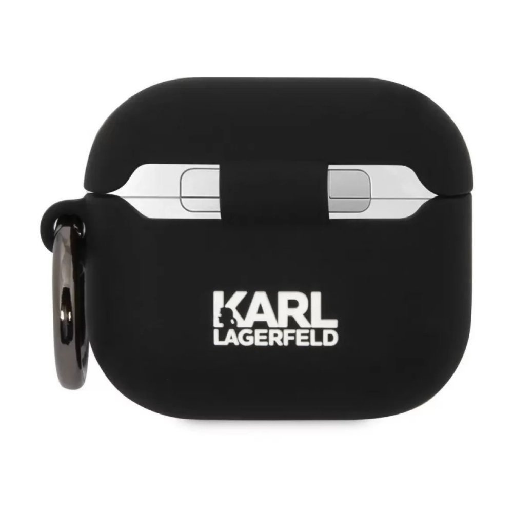 Чехол Lagerfeld Silicone case with ring NFT Karl & Choupette для AirPods 3. Цвет: чёрный