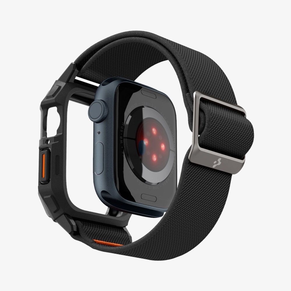 Ремешок и защитный чехол SPIGEN LITE FIT PRO для Apple Watch 44/45мм. Цвет: черный