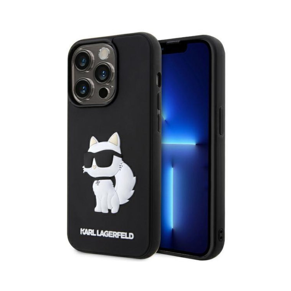 Чехол Lagerfeld для iPhone 14 Pro Max 3D Rubber NFT Choupette Hard. Цвет: чёрный