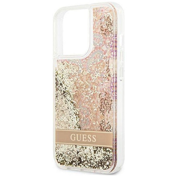 Чехол Guess для iPhone 13 Liquid Glitter Paisley Hard. Цвет: синий