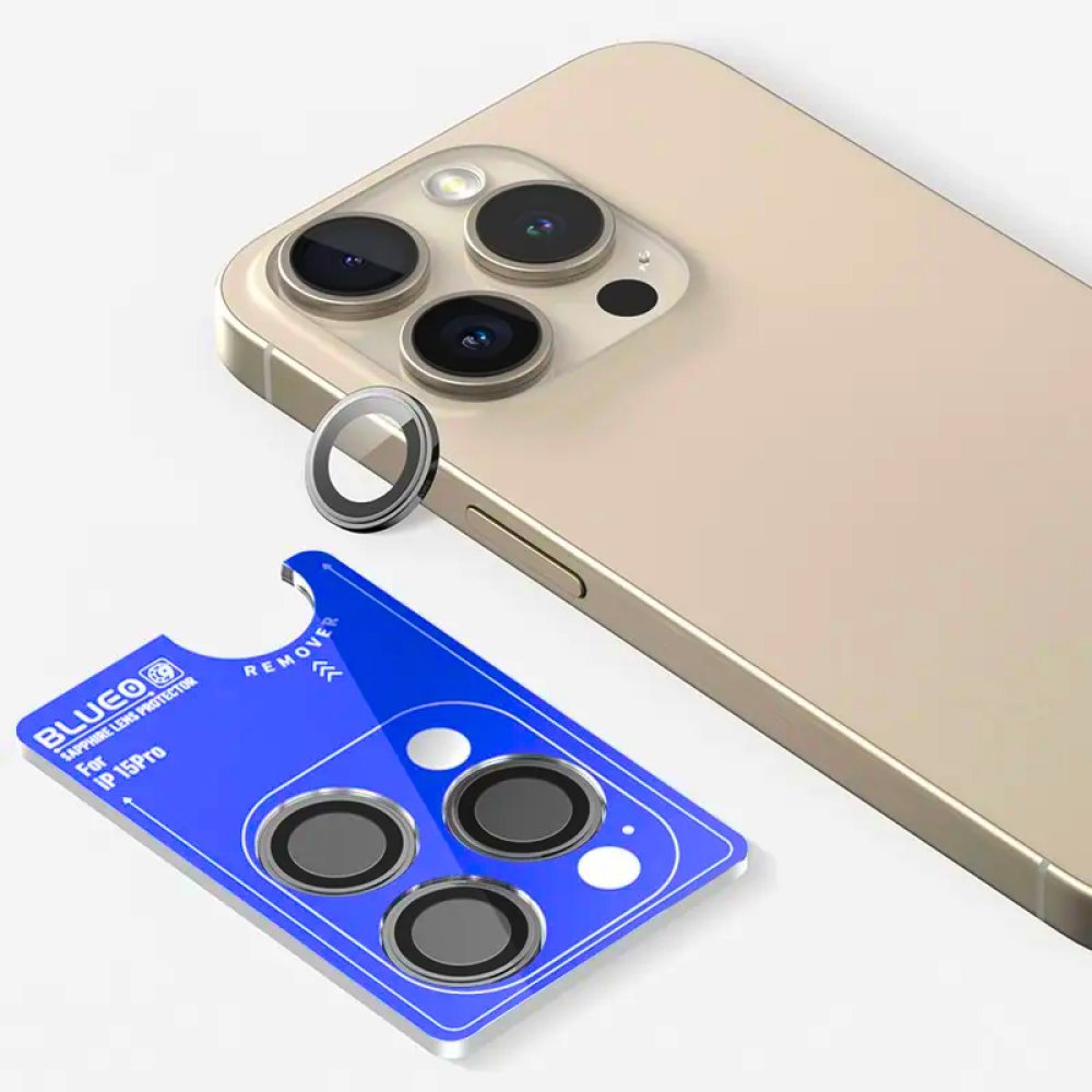 Защитное стекло BlueO Camera lens SAPPHIRE Alloy д/камеры iPhone 16 P/16 PM (3 шт.). Цвет: золотой