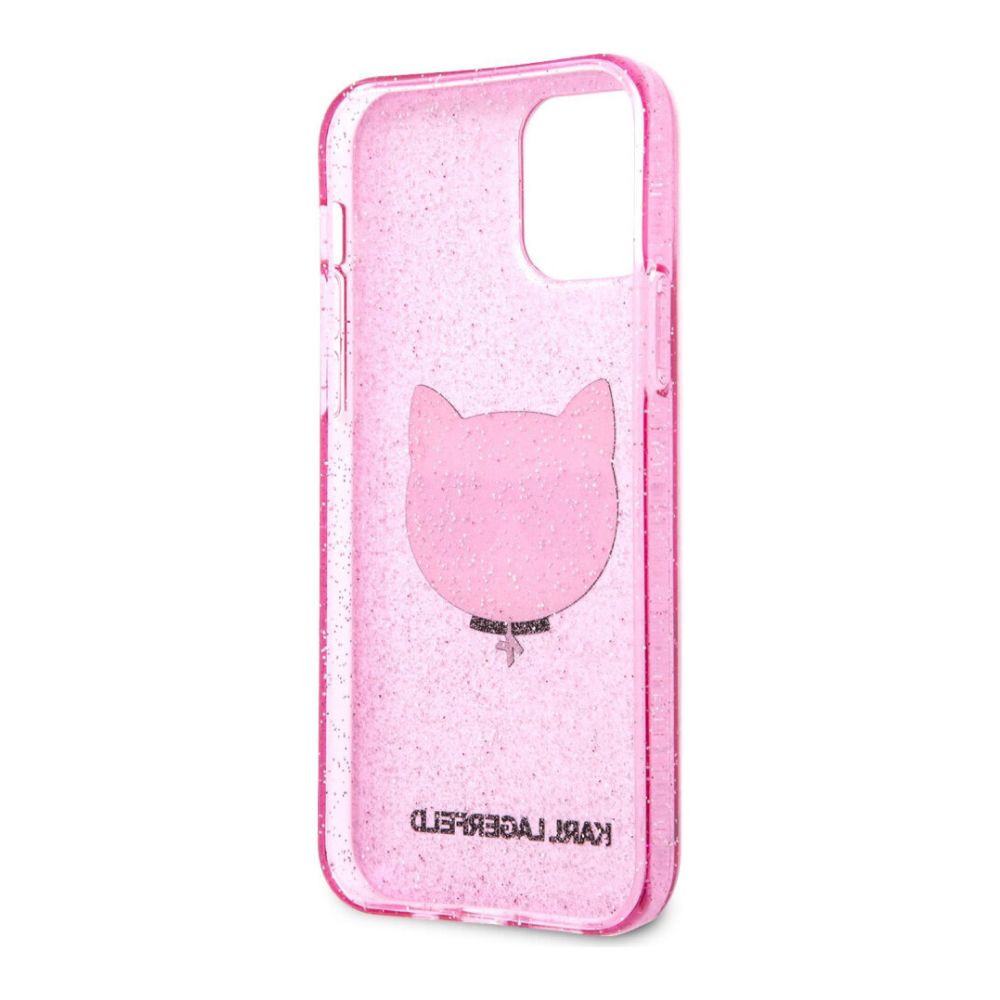 Чехол Lagerfeld для iPhone 12/12 Pro TPU Glitters Choupette Transp. Цвет: розовый