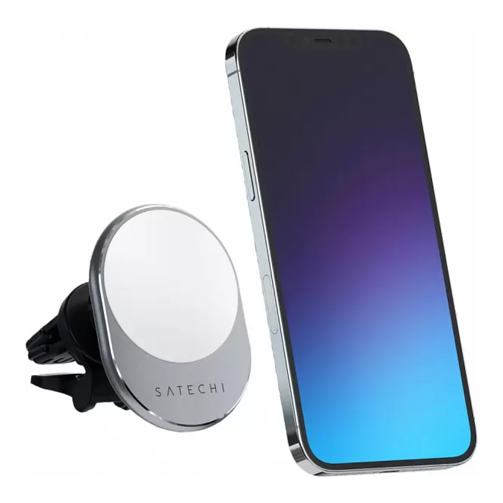 Автомобильное беспроводное зу Satechi Magnetic Wireless Car Charger. Цвет: серый космос